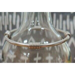 Vintage Monet Silvertone Bangle Bracelet With Coils